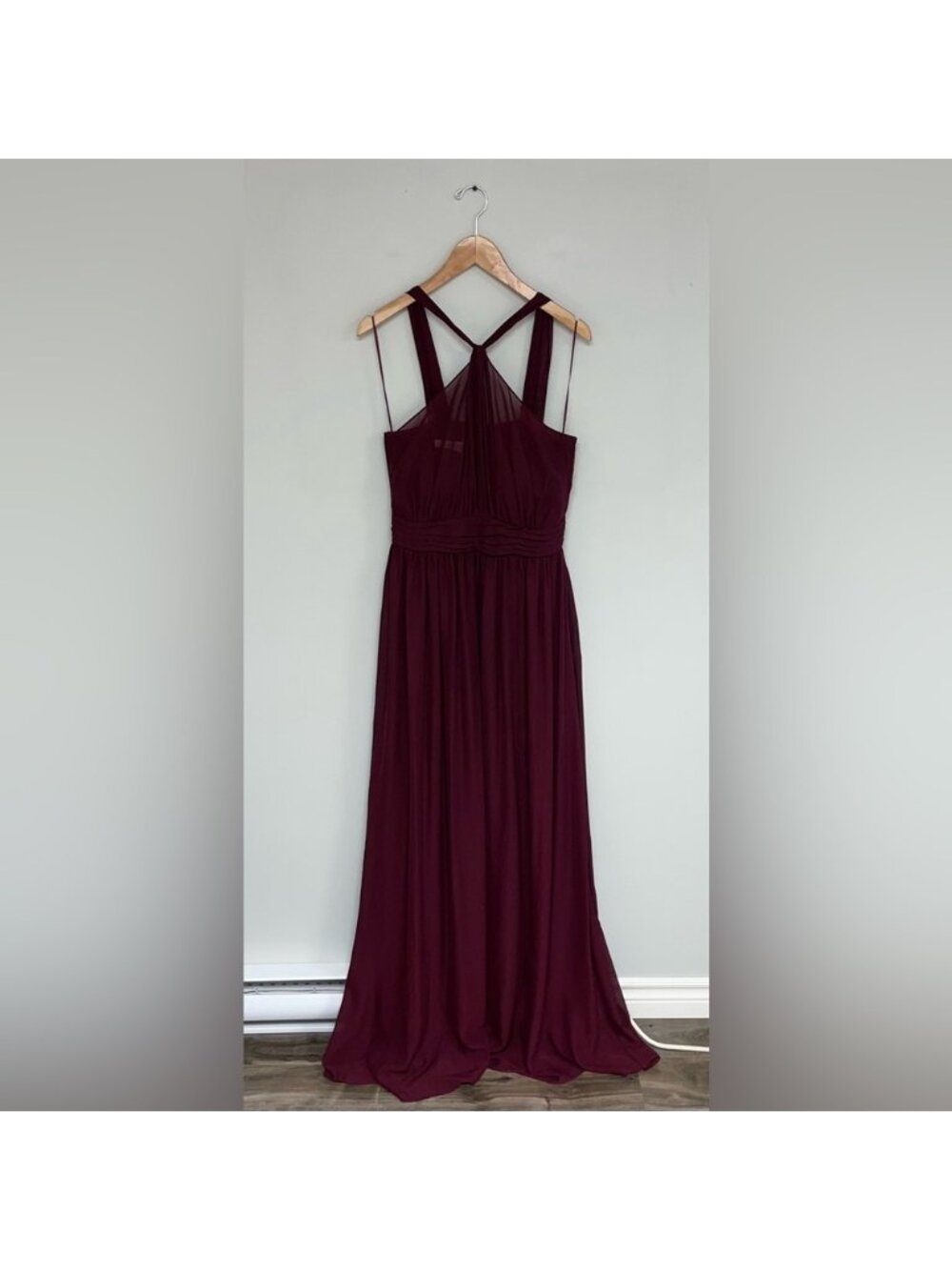 Birdy Grey Chiffon Halter Dress Women’s Medium Cabernet‎ KIKO - Picture 2 of 15